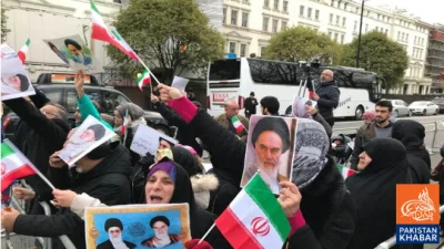 لندن میں ایرانی سفارت خانے کے باہر احتجاج، متعدد گرفتار