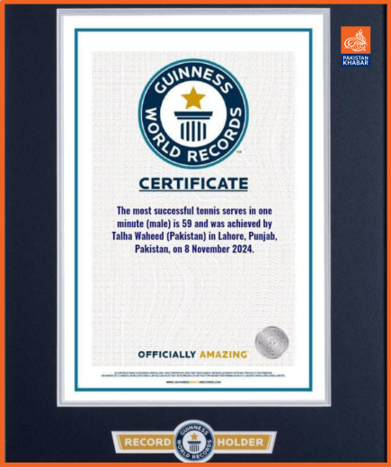 Talha Waheed sets Guinness World Record for fastest Tennis serves